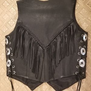 UNIK Leather Fringe Vest